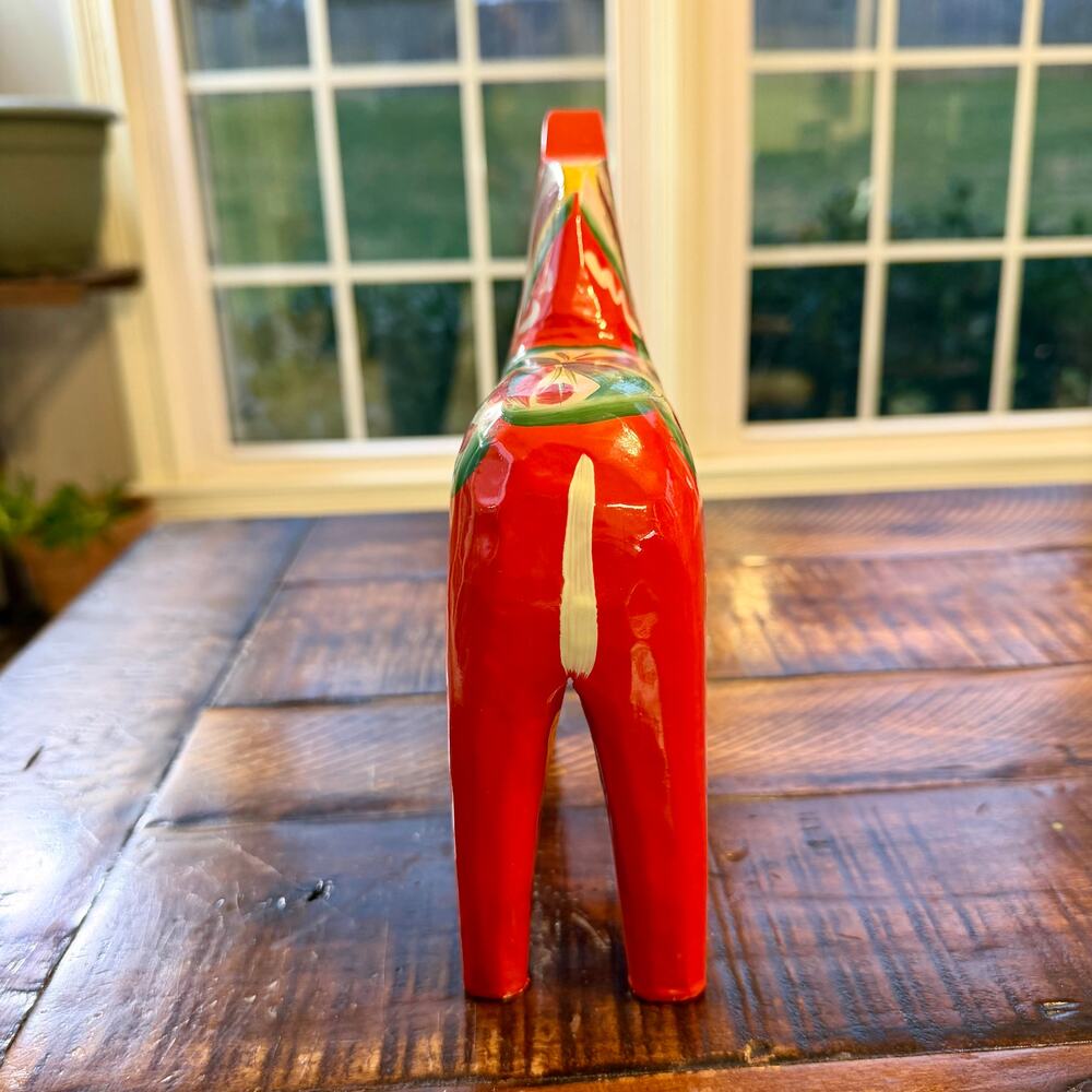 Nils Olsson Dala Horse Orange Red 8 inch tall - Picture 6 of 7